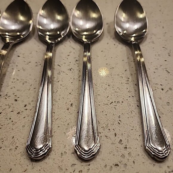 Lenox Archway 6 Place Oval Soup Spoons Tablespoons Stainless Flatware Lot 7 1/4" - Picture 3 of 7